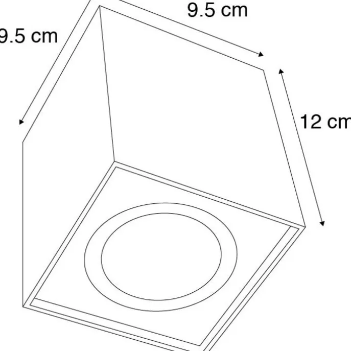 Moderner Aufbaustrahler weiß verstellbar - Quadro 1 Up