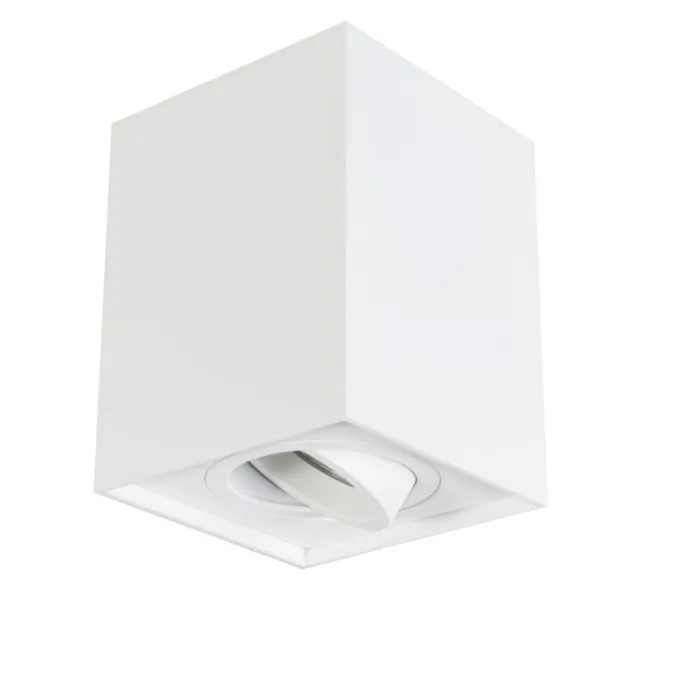 Moderner Aufbaustrahler weiß verstellbar - Quadro 1 Up