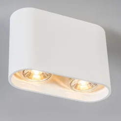 Moderner Aufbaustrahler weiß 2-flammig GU10 50mm - Ronda