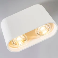 Moderner Aufbaustrahler weiß 2-flammig GU10 50mm - Ronda