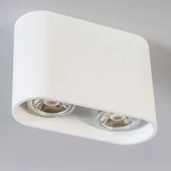 Moderner Aufbaustrahler weiß 2-flammig GU10 50mm - Ronda