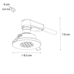 Moderner Badezimmer-Einbaustrahler Gold IP54 – Shed Honey