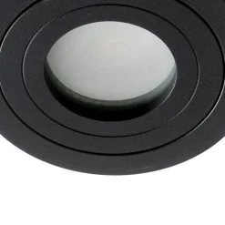 Moderner Badezimmerfleck schwarz rund IP44 - Capa