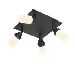 Moderner Badezimmerspot schwarz 4-Licht IP44 - Japie