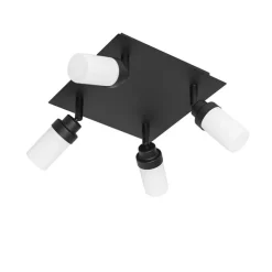Moderner Badezimmerspot schwarz 4-Licht IP44 - Japie