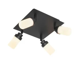Moderner Badezimmerspot schwarz 4-Licht IP44 - Japie