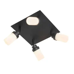 Moderner Badezimmerspot schwarz 4-Licht IP44 - Japie