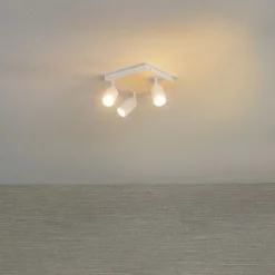 Moderner Badezimmerspot weiß quadratisch 3-Licht IP44 - Ducha