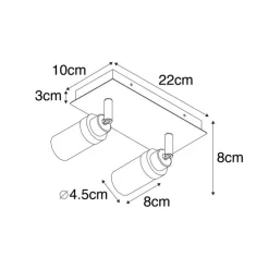 Moderner Badspot aus Messing 2-flammig IP44 - Japie