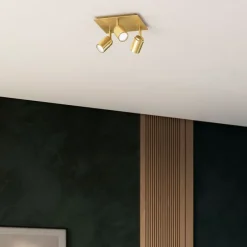 Moderner Badspot aus Messing quadratisch 3-flammig IP44 - Ducha