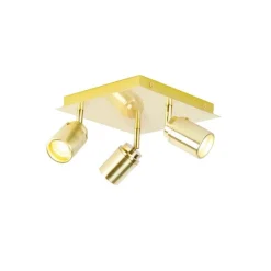 Moderner Badspot aus Messing quadratisch 3-flammig IP44 - Ducha