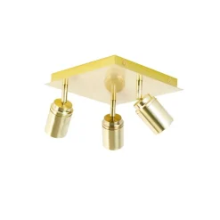 Moderner Badspot aus Messing quadratisch 3-flammig IP44 - Ducha