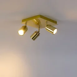 Moderner Badspot aus Messing quadratisch 3-flammig IP44 - Ducha