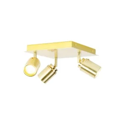 Moderner Badspot aus Messing quadratisch 3-flammig IP44 - Ducha