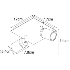 Moderner Badspot Messing quadratisch 2-flammig IP44 - Ducha