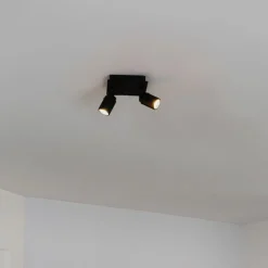 Moderner Badspot schwarz quadratisch 2-flammig IP44 - Ducha