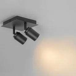 Moderner Badspot schwarz quadratisch 2-flammig IP44 - Ducha