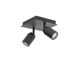 Moderner Badspot schwarz quadratisch 2-flammig IP44 - Ducha