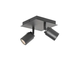 Moderner Badspot schwarz quadratisch 2-flammig IP44 - Ducha