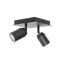 Moderner Badspot schwarz quadratisch 2-flammig IP44 - Ducha