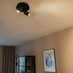 Moderner Badstrahler schwarz 2-flammig IP44 - Ducha