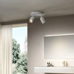 Moderner Badstrahler weiß 2-flammig IP44 - Ducha