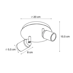 Moderner Badstrahler weiß 2-flammig IP44 - Ducha