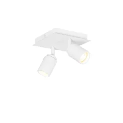 Moderner Badstrahler weiß quadratisch 2-flammig IP44 - Ducha