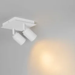 Moderner Badstrahler weiß quadratisch 2-flammig IP44 - Ducha