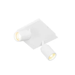 Moderner Badstrahler weiß quadratisch 2-flammig IP44 - Ducha