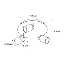 Moderner Badstrahler weiß 3-flammig IP44 - Ducha
