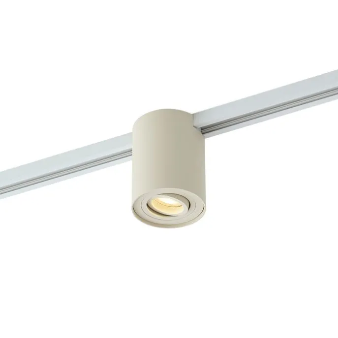 Moderner beiger Strahler für 1-Phasen-Schienensystem - Iconic Rondoo Up