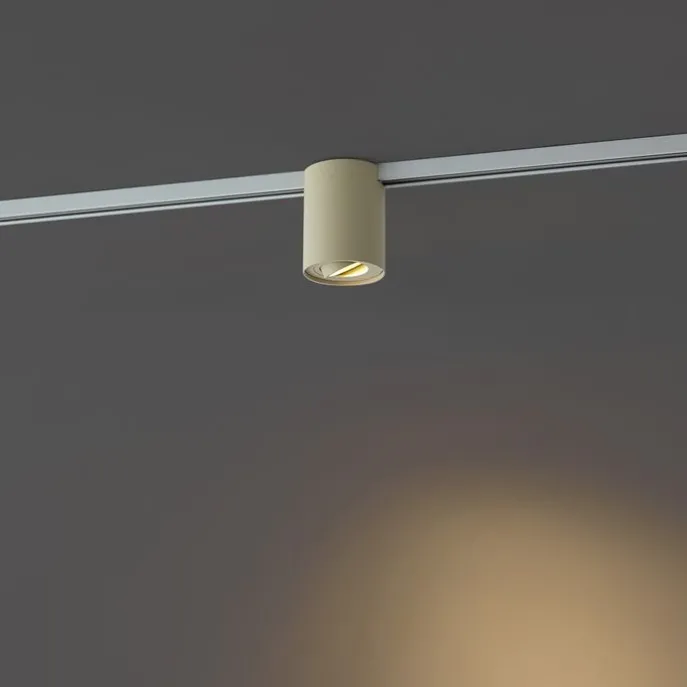 Moderner beiger Strahler für 1-Phasen-Schienensystem - Iconic Rondoo Up