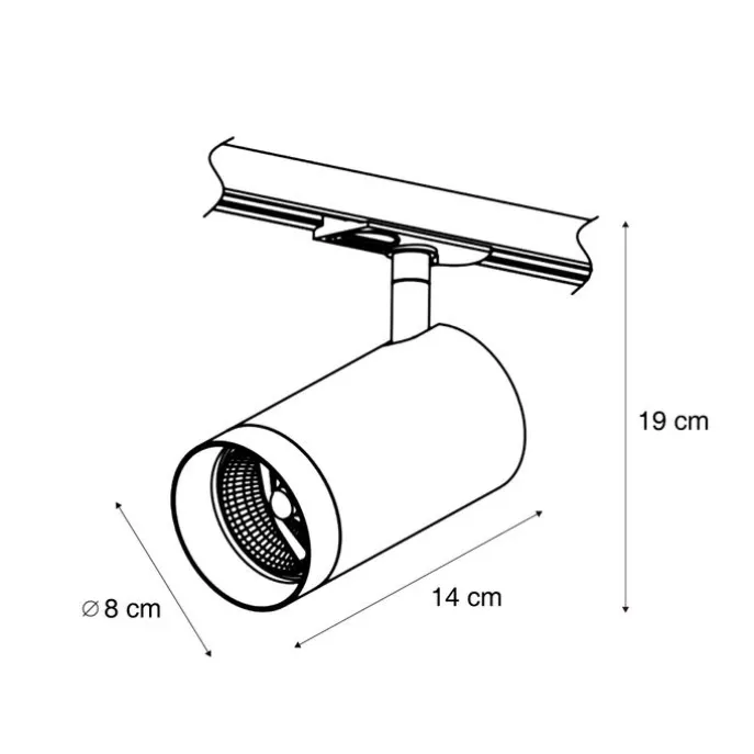 Moderner beiger Strahler für 1-Phasen-Schienensystem GU10 70mm - Iconic Jeana Luxe