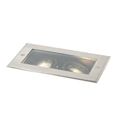 Moderner Bodenstrahler aus Stahl, 2-flammig, verstellbar, IP65 – Oneon