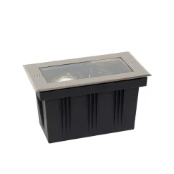 Moderner Bodenstrahler aus Stahl, 2-flammig, verstellbar, IP65 – Oneon