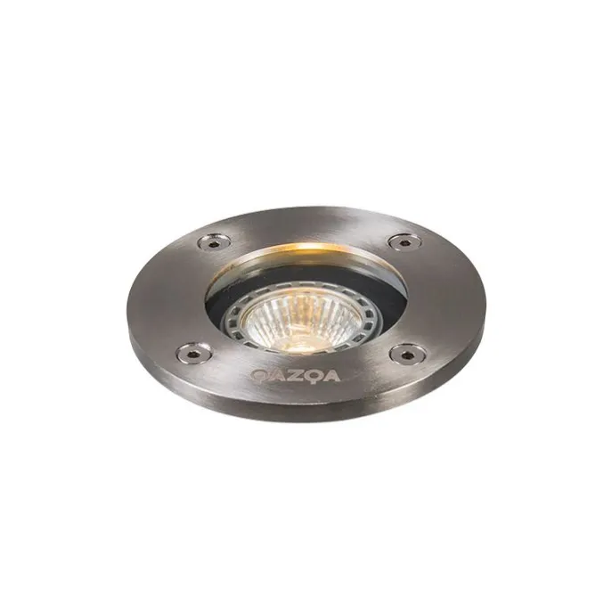 Moderner Bodenstrahler aus Edelstahl - Basic Round