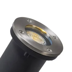 Moderner Bodenstrahler aus Edelstahl - Basic Round