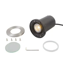 Moderner Bodenstrahler aus Edelstahl - Basic Round