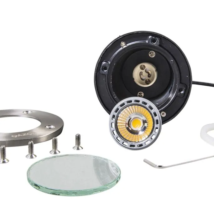 Moderner Bodenstrahler aus Edelstahl - Basic Round