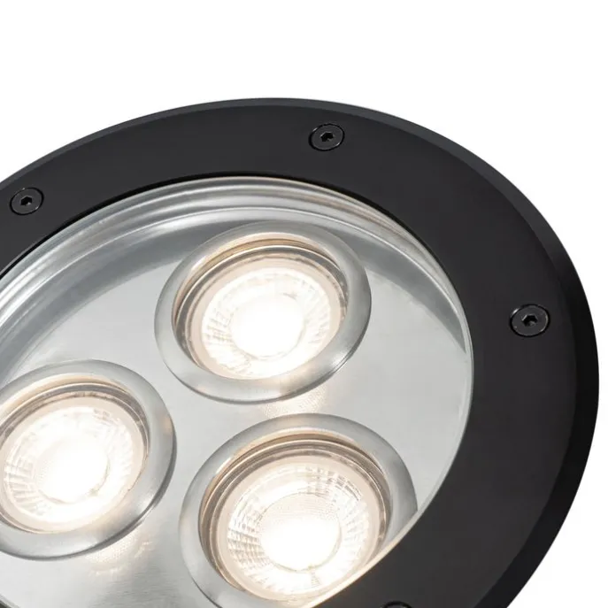 Moderner Bodenstrahler schwarz 3-flammig IP65 - Tribus