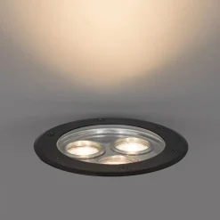 Moderner Bodenstrahler schwarz 3-flammig IP65 - Tribus