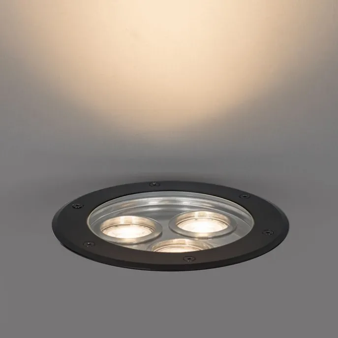 Moderner Bodenstrahler schwarz 3-flammig IP65 - Tribus