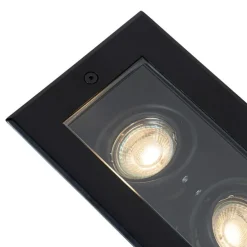 Moderner Bodenstrahler schwarz 2-flammig verstellbar IP65 - Oneon