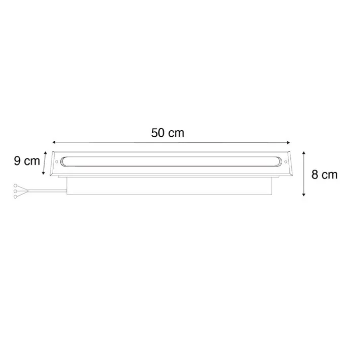Moderner Bodenstrahler Stahl 50 cm inkl. LED IP65 - Eline