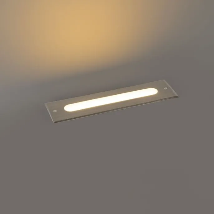 Moderner Bodenstrahler Stahl 30 cm inkl. LED IP65 - Eline