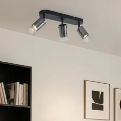 Moderner Deckenspot Gunmetal 3-flammig drehbar und verstellbar - Drain