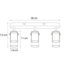 Moderner Deckenspot Gunmetal 3-flammig drehbar und verstellbar - Drain