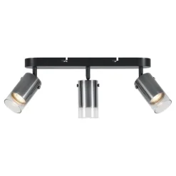 Moderner Deckenspot Gunmetal 3-flammig drehbar und verstellbar - Drain
