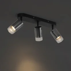 Moderner Deckenspot Gunmetal 3-flammig drehbar und verstellbar - Drain